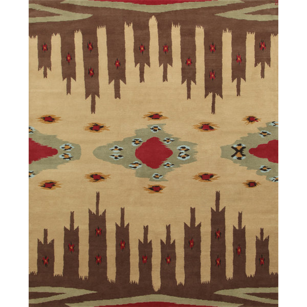 New Moon Rugs Mesa HandKnotted Wool Southwestern Area Rug in Brown